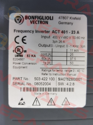 Type: ACT 401-23A Bonfiglioli