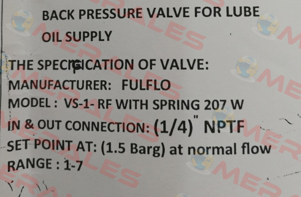 VS-2R-SS-WS  Fulflo