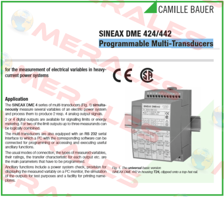 p/n: 142175, Type: SINEAX DME442 Camille Bauer