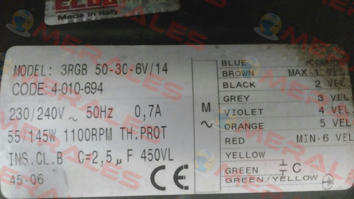 3RG8 50-30-6V/14 Elco