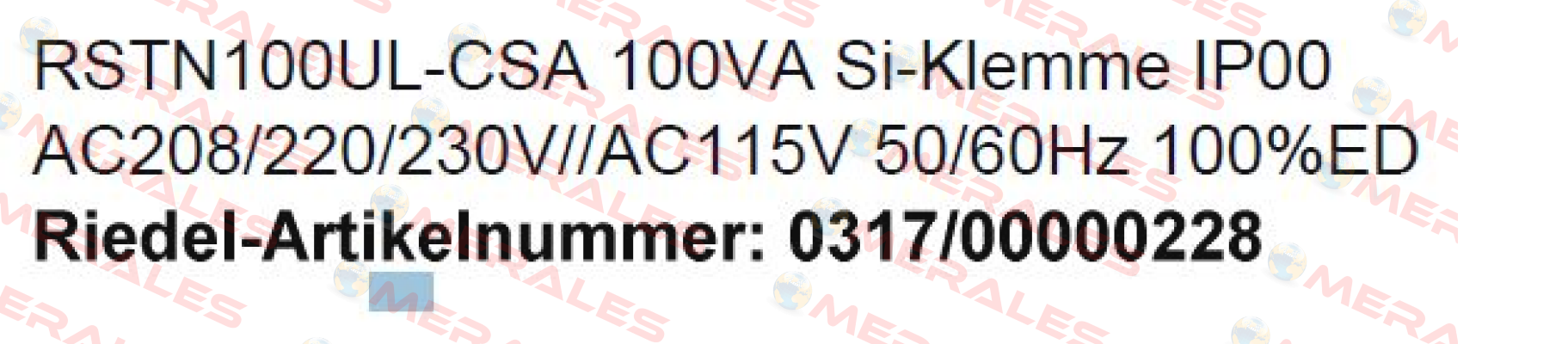 RSTN100UL-CSA  Michael Riedel Transformatorenbau