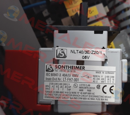 NLT40/3E/Z20 /1 (3 polig) Sontheimer