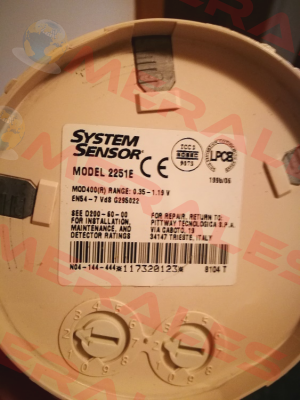 mod. 2251E Obsolete!! Replaced by 22051E-IV  System Sensor