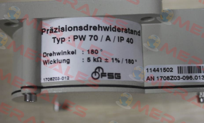 1708Z03-096.013 Type PW70A FSG Fernsteuergeräte