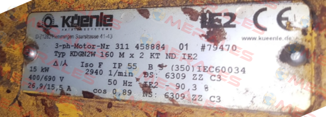 Type:KDGN2W 160 M x 2 KT ND IE2 Küenle