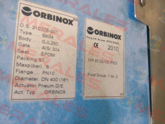 ORBINOX-Knife Gate Typ EXN Orbinox
