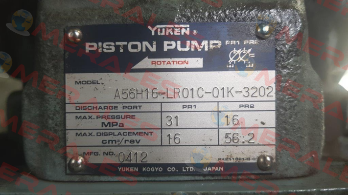 A56H16-LR01C-01K-3202 old code - new code A56H16-LR01C-01K-3203 Yuken