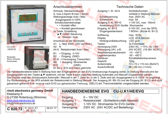 CU-U.K1/HE/EVG  Rinck Electronic