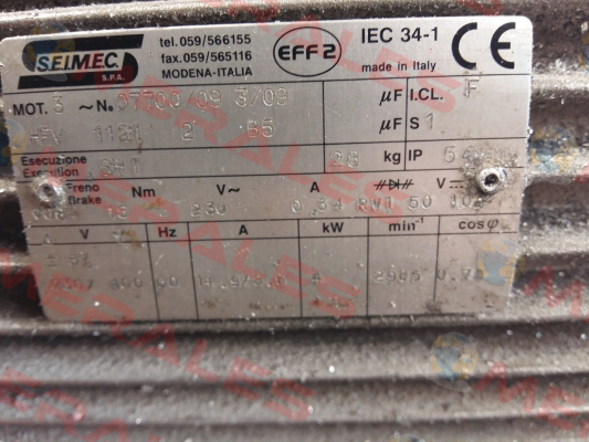 B bearing plate for Mot.3 N. 07700/09 3/09 (HFV 11 2M  2  B5) obsolete,  Seimec (Rossi)