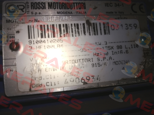 3  HF 100LB4 obsolete,replaced by HB3 112MA 4 240.415-50 B5  Rossi
