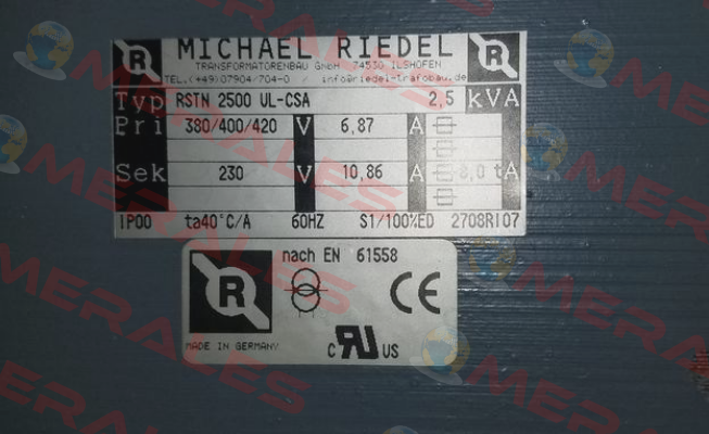 RSTN2500UL-CSA Michael Riedel Transformatorenbau
