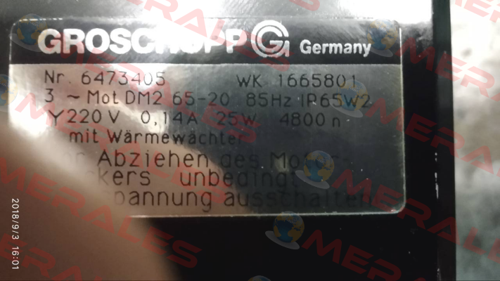 DM2 65-20  OEM  Groschopp