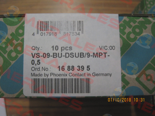 P/N: 1688395 Type: VS-09-BU-DSUB/9-MPT-0,5 Phoenix Contact