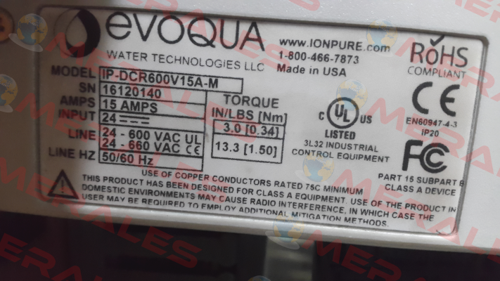 41161000001 Evoqua Water Technologies