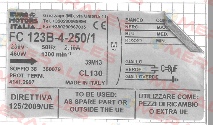 FC 123B-4-250/1 ( OEM ) Euro Motors Italia