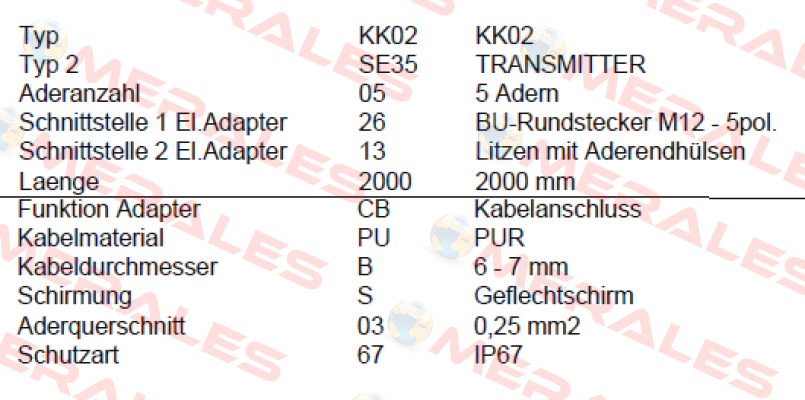 P/N: 00438680, Type: KK02-SE35 -05-26-13-2000-CB-PU-B-S-03 Burkert