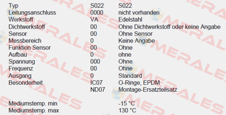 P/N: 00561233, Type: S022-0000-VA00-00-0-00-0-000/00-0 * IC07+ND07 Burkert