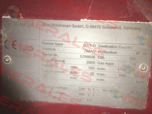15132714347 Weishaupt