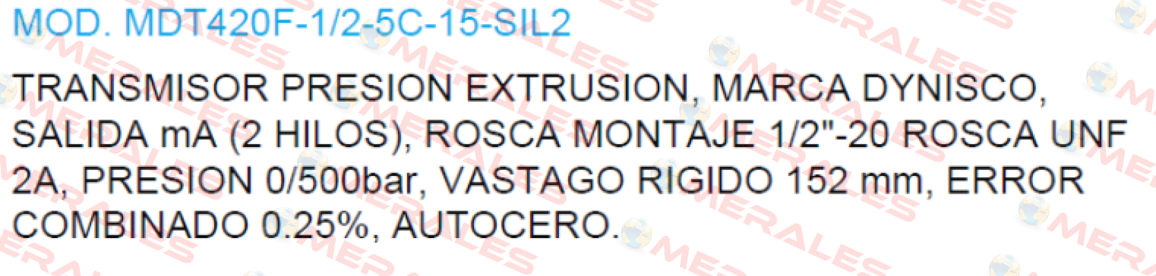 MDT420F-1/2-5C-15-SIL2 Dynisco