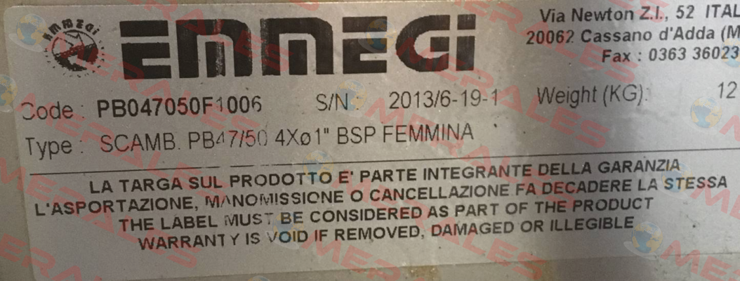 PB047050F1006 Emmegi