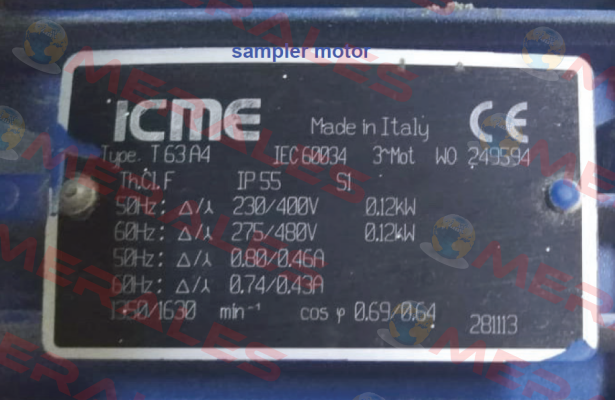 Type: T63A4 IEC60034 Icme Motor