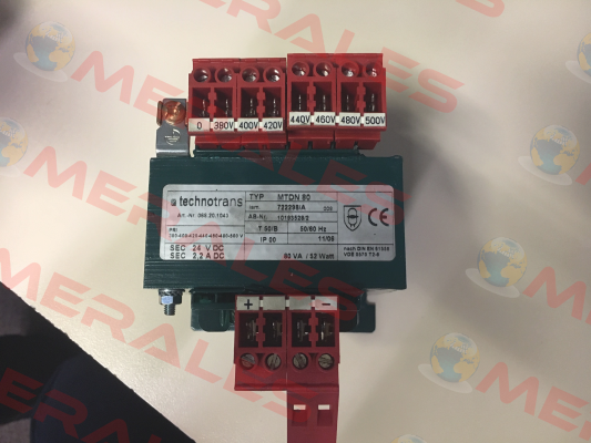 Type: MTDN 80 (068201043) replaced by 10026918 Technotrans