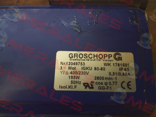 IGKU80-80/VE31-K-R-31 (10:1) Groschopp