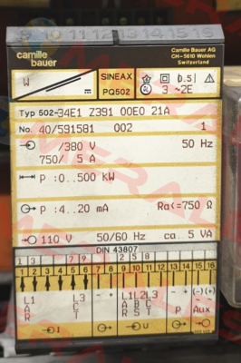 SINEAX PQ502 Camille Bauer