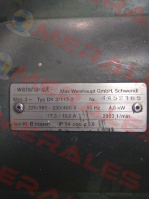 Type: DK 3/115-2  4452165 Weishaupt