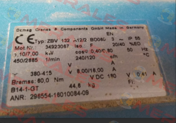 ZBV 132 A12/2  B0060 Mot Nr - 34923067 Demag
