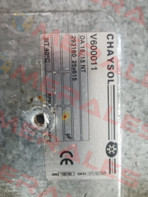 P/N: 72600056, Type: DA 15/15 NT Chaysol