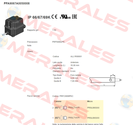 PFA9067A0050008 Ter Tecno Elettrica Ravasi