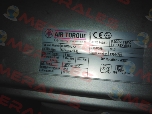 DR00300U AZ S/N: 13204793 Air Torque