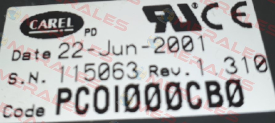 S/N: 115063 PC0I000CB0 Carel