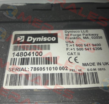 14804100; sn: 786051010 002 Dynisco