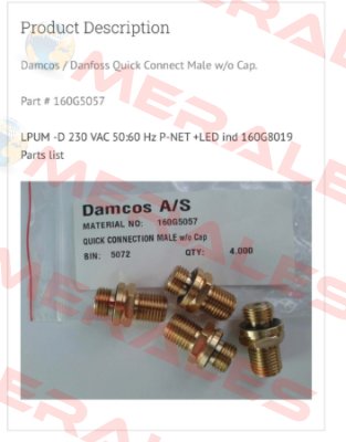 P/N: 160G5057 Damcos