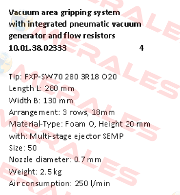 Typ: FXP-SW70 280 3R18 O20 Schmalz