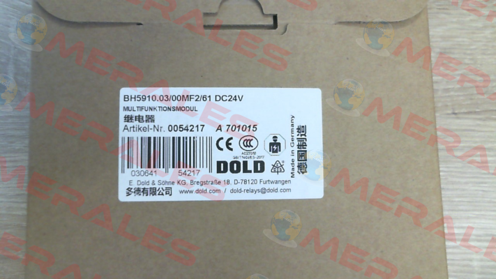 p/n: 0054217, Type: BH5910.03/00MF2/61 DC24V Dold