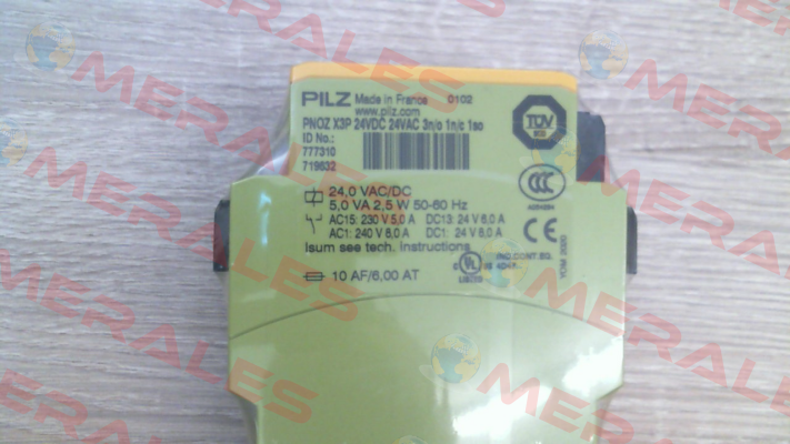 P/N: 777310 Type: PNOZ X3P 24VDC 24VAC 3n/o 1n/c 1so Pilz