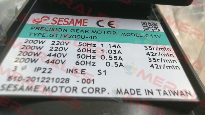 reducer for G11V200S-40 Sesame Motor