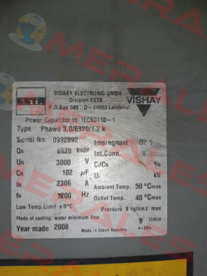 3.0/6920/1.2 k Vishay