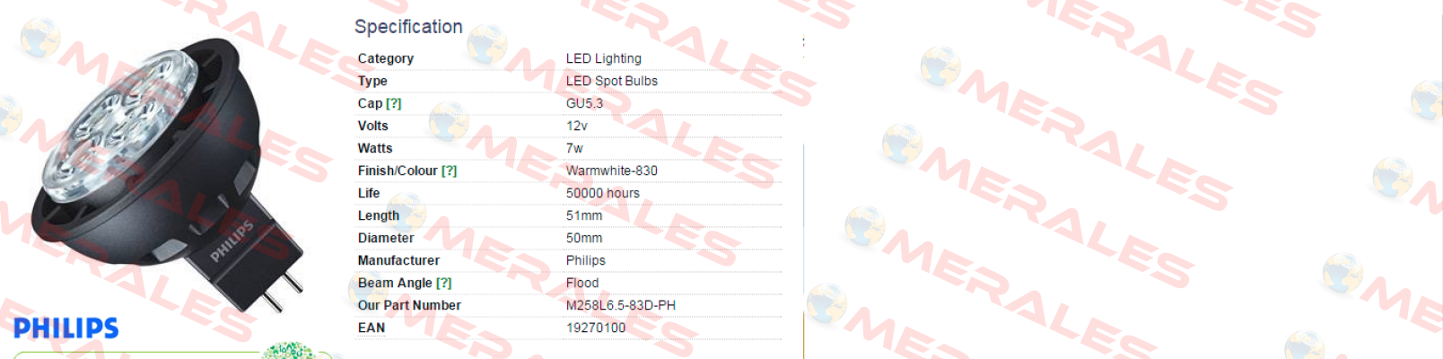 MLEDV6WGU533036-78543900 (M258L6.5-83D-PH)  Philips