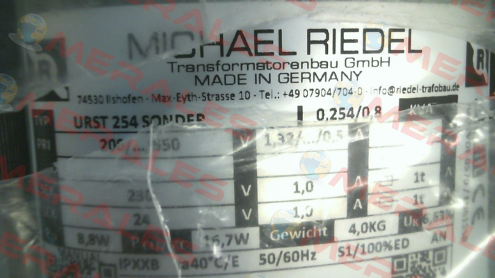 URST Sonder 254VA IPXXB Michael Riedel Transformatorenbau