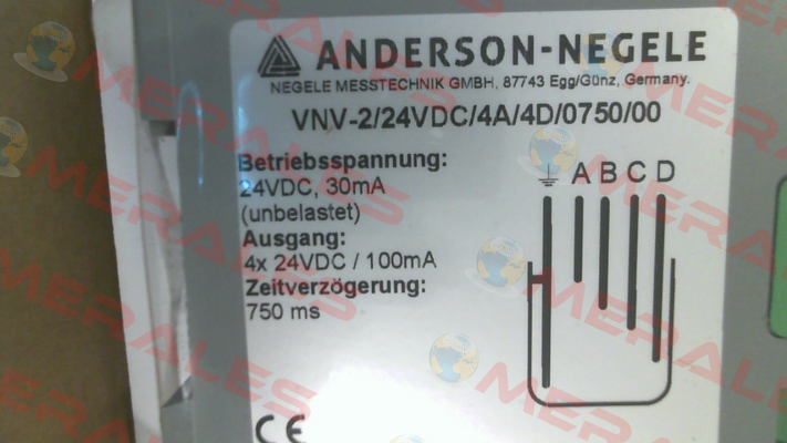 VNV-2/24VDC/4A/4D/0750/00 Anderson-Negele