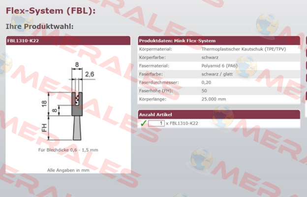 FBL1310-K22 Mink Bürsten