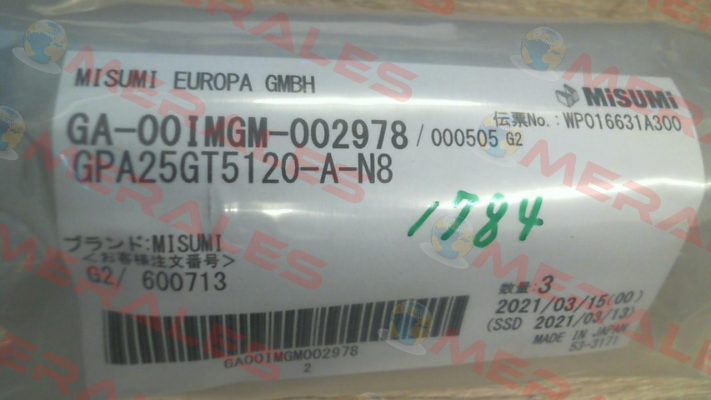 GPA25GT5120-A-N8 Misumi