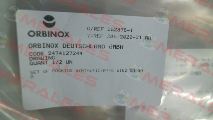 Set of Packing for Type ET DN 300 Orbinox