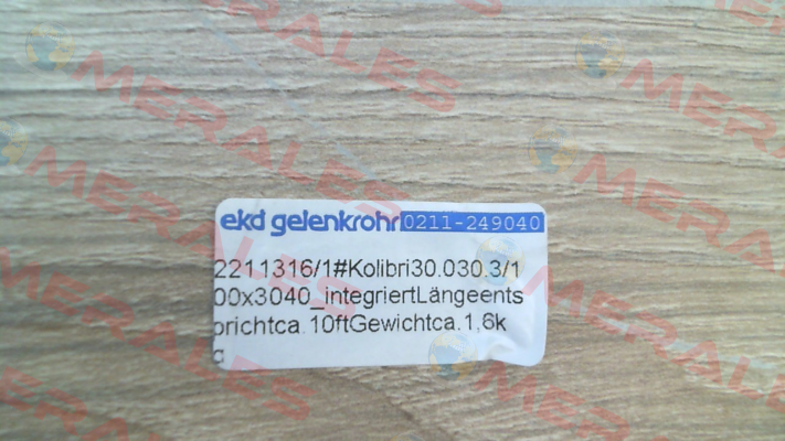 30.030.3/100 x3040 Ekd Gelenkrohr