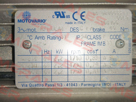 TBS100LA4  Motovario
