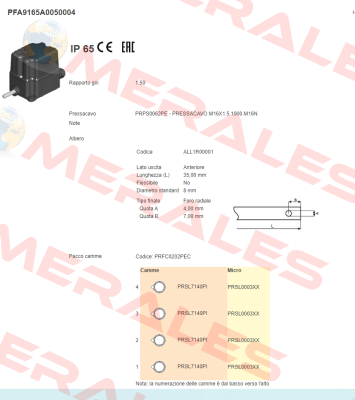 PFA9165A0050004 Ter Tecno Elettrica Ravasi